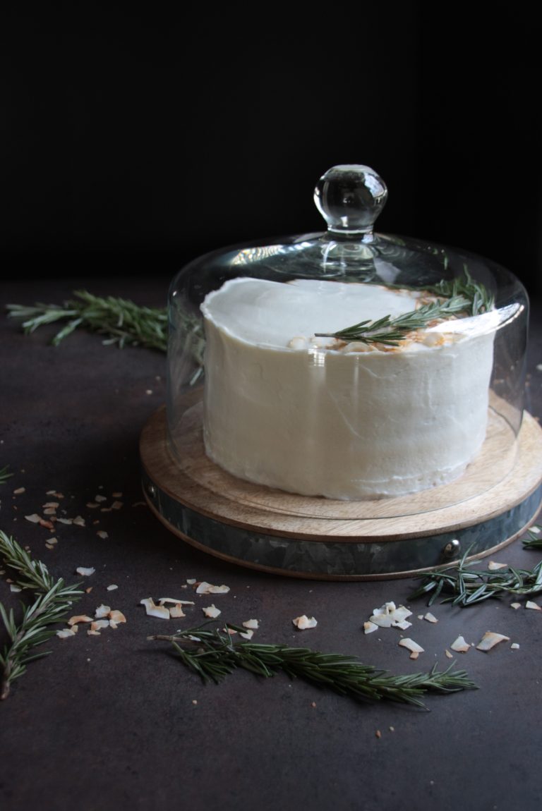 Chai Tea Cake with Coconut Buttercream Frosting The